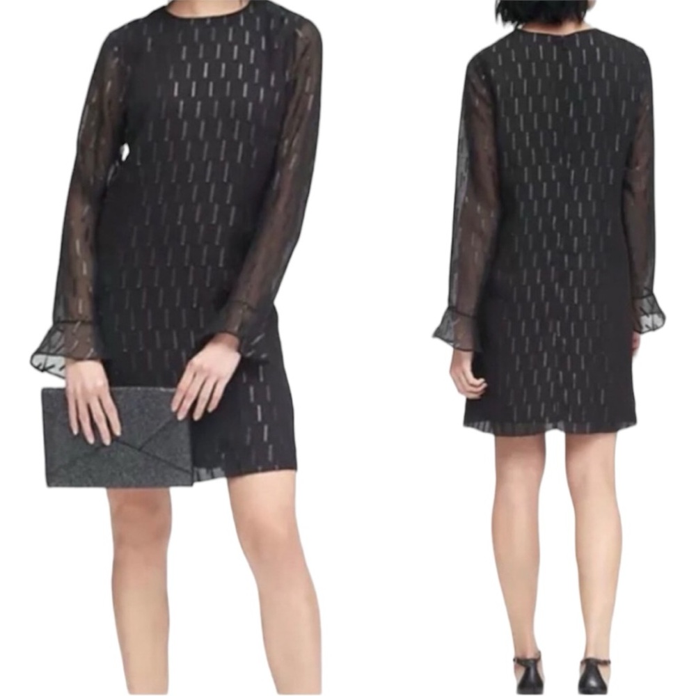 Banana Republic Black Long Sleeve Dress Size 2P